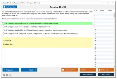 VMware 2V0-62.21 Professional VMware Workspace ONE 21.X Practice test exam simulator test engine exam Prep practice test questions answers Image 10