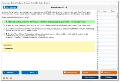 Acquia Acquia-Certified-Site-Builder-D8 Acquia Certified Site Builder - Drupal 8 Practice test exam simulator test engine exam Prep practice test questions answers Image 6