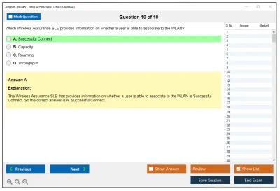 Juniper JN0-451 Mist AI - Specialist (JNCIS-MistAI) Practice test exam simulator test engine exam Prep practice test questions answers Image 10