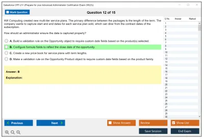 Salesforce CRT-211 Prepare for your Advanced Administrator Certification Exam Practice test exam simulator test engine exam Prep practice test questions answers Image 12