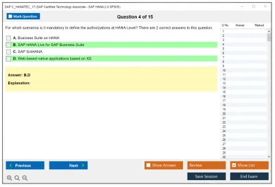 SAP C_HANATEC_17 SAP Certified Technology - SAP HANA 2.0 SPS05 Practice test exam simulator test engine exam Prep practice test questions answers Image 4
