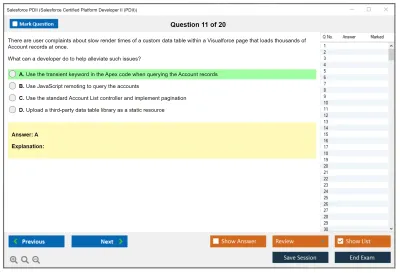 Salesforce PDII Salesforce Certified Platform Developer II Practice test exam simulator test engine exam Prep practice test questions answers Image 11