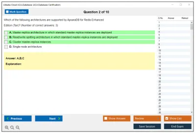 Alibaba Cloud ACA-Database ACA Database Certification Practice test exam simulator test engine exam Prep practice test questions answers Image 2