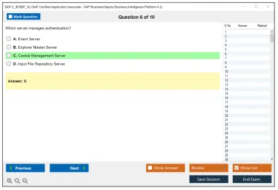 SAP C_BOBIP_42 SAP Certified Application Associate - SAP BusinessObjects Business Intelligence Platform 4.2 Practice test exam simulator test engine exam Prep practice test questions answers Image 6