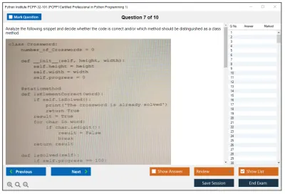 Python Institute PCPP-32-101 PCPP - Certified Professional in Python Programming 1 Practice test exam simulator test engine exam Prep practice test questions answers Image 7