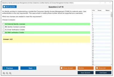 Salesforce Identity-and-Access-Management-Architect Salesforce Certified Identity and Access Management Architect Practice test exam simulator test engine exam Prep practice test questions answers Image 2