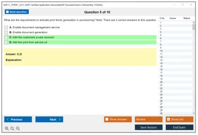 SAP C_THR97_2211 SAP Certified Application AssociateSAP SuccessFactors Onboarding 1H/2022 Practice test exam simulator test engine exam Prep practice test questions answers Image 5