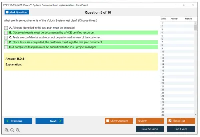 VCE 210-010 VCE Vblock™ Systems Deployment and Implementation - Core Exam Practice test exam simulator test engine exam Prep practice test questions answers Image 5