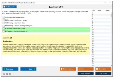 CompTIA PK0-005 CompTIA Project+ Certification (2025) Practice test exam simulator test engine exam Prep practice test questions answers Image 3