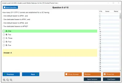 Alcatel-Lucent 4A0-M02 Alcatel-Lucent Mobile Gateways for the LTE Evolved Packet Core  Practice test exam simulator test engine exam Prep practice test questions answers Image 6