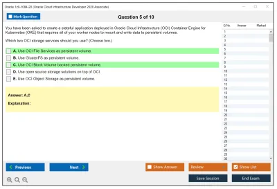 Oracle 1z0-1084-20 Oracle Cloud Infrastructure Developer 2020 Associate Practice test exam simulator test engine exam Prep practice test questions answers Image 5