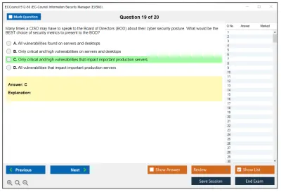 ECCouncil 512-50 EC-Council Information Security Manager (E|ISM) Practice test exam simulator test engine exam Prep practice test questions answers Image 19