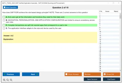 SAP C_TS452_2020 SAP Certified Application Associate - SAP S/4HANA Sourcing and Procurement Practice test exam simulator test engine exam Prep practice test questions answers Image 2