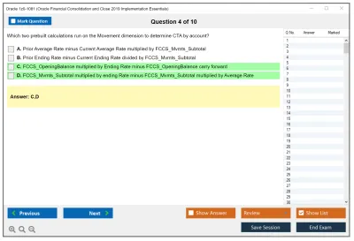 Oracle 1z0-1081 Oracle Financial Consolidation and Close 2019 Implementation Essentials Practice test exam simulator test engine exam Prep practice test questions answers Image 4