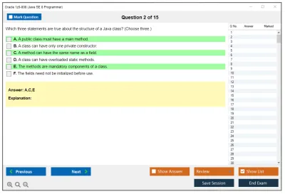 Oracle 1z0-808 Java SE 8 Programmer I Practice test exam simulator test engine exam Prep practice test questions answers Image 2