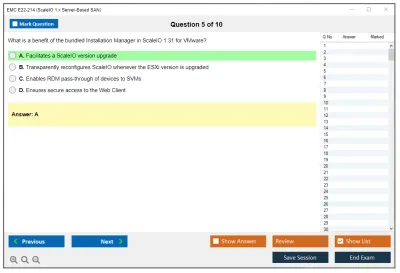 EMC E22-214 ScaleIO 1.x Server-Based SAN Practice test exam simulator test engine exam Prep practice test questions answers Image 5