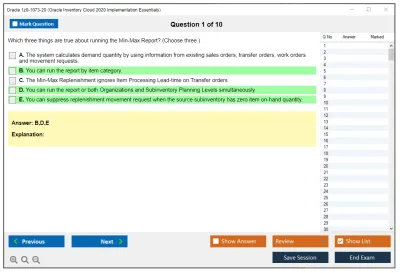 Oracle 1z0-1073-20 Oracle Inventory Cloud 2020 Implementation Essentials Practice test exam simulator test engine exam Prep practice test questions answers Image 1