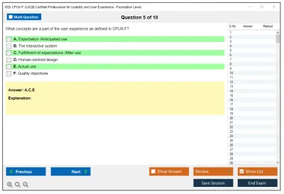 iSQI CPUX-F UXQB Certified Professional for Usability and User Experience - Foundation Level Practice test exam simulator test engine exam Prep practice test questions answers Image 5