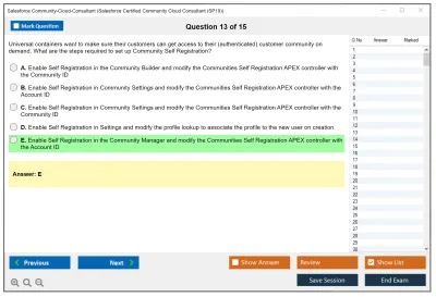 Salesforce Community-Cloud-Consultant Salesforce Certified Community Cloud Consultant Practice test exam simulator test engine exam Prep practice test questions answers Image 13