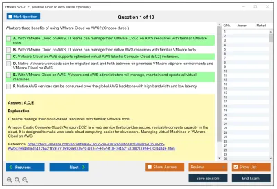 VMware 5V0-11.21 VMware Cloud on AWS Master Specialist Practice test exam simulator test engine exam Prep practice test questions answers Image 1