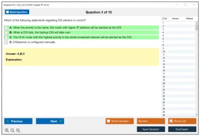Huawei H31-124_V2.0 HCIP-Carrier IP V2.0 Practice test exam simulator test engine exam Prep practice test questions answers Image 3