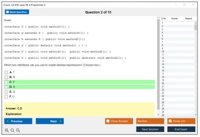 Oracle 1z0-809 Java SE 8 Programmer II Practice test exam simulator test engine exam Prep practice test questions answers Image 2
