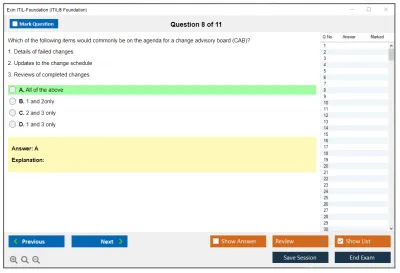 Exin ITIL-Foundation ITIL Foundation Certification - IT Service Management Practice test exam simulator test engine exam Prep practice test questions answers Image 8
