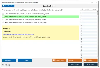 Network Appliance NS0-155 Data ONTAP 7-Mode Administrator Practice test exam simulator test engine exam Prep practice test questions answers Image 8