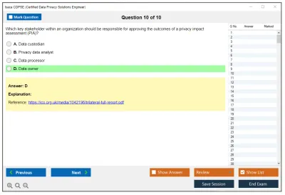 Isaca CDPSE Certified Data Privacy Solutions Engineer Practice test exam simulator test engine exam Prep practice test questions answers Image 10