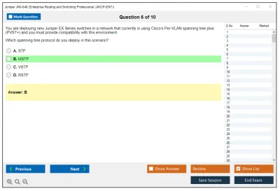 Juniper JN0-649 Enterprise Routing and Switching Professional (JNCIP-ENT) Practice test exam simulator test engine exam Prep practice test questions answers Image 6
