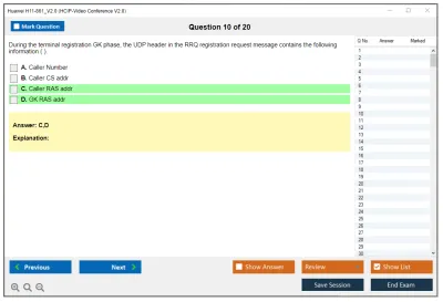 Huawei H11-861_V2.0 HCIP-Video Conference V2.0 Practice test exam simulator test engine exam Prep practice test questions answers Image 10