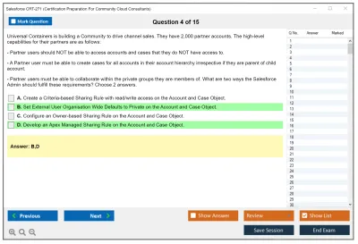 Salesforce CRT-271 Salesforce Certification Preparation For Community Cloud Consultants Practice test exam simulator test engine exam Prep practice test questions answers Image 4
