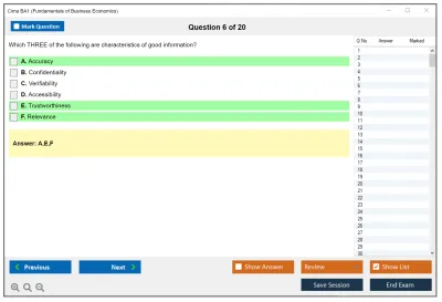 Cima BA1 Fundamentals of Business Economics Practice test exam simulator test engine exam Prep practice test questions answers Image 6