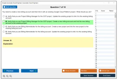 Google Associate-Cloud-Engineer Google Cloud Certified - Associate Cloud Engineer Practice test exam simulator test engine exam Prep practice test questions answers Image 7