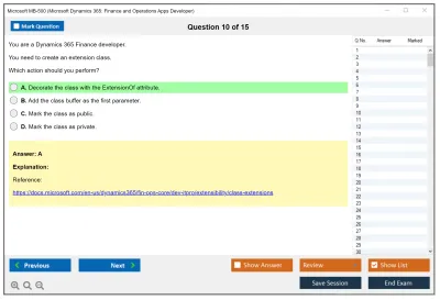 Microsoft MB-500 Microsoft Dynamics 365: Finance and Operations Apps Developer Practice test exam simulator test engine exam Prep practice test questions answers Image 10