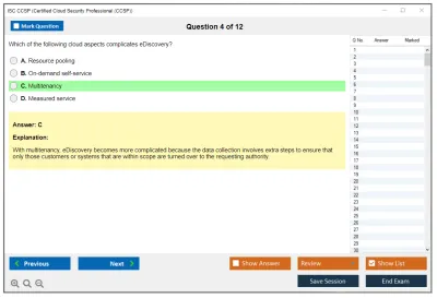 ISC2 CCSP Certified Cloud Security Professional (CCSP) Practice test exam simulator test engine exam Prep practice test questions answers Image 4