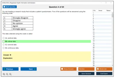 AHIMA RHIA Registered Health Information Administrator Practice test exam simulator test engine exam Prep practice test questions answers Image 4