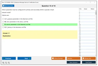 Tibco TCP-EMS8 TIBCO Enterprise Message Service 8 Certification Exam Practice test exam simulator test engine exam Prep practice test questions answers Image 10
