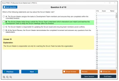 Scrum PSM-II Professional Scrum Master level II (PSM II) Practice test exam simulator test engine exam Prep practice test questions answers Image 8