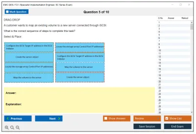 EMC DES-1721 Specialist - Implementation Engineer SC Series Exam Practice test exam simulator test engine exam Prep practice test questions answers Image 5
