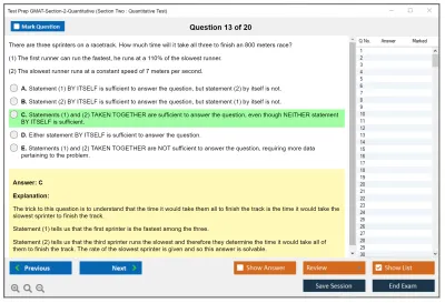 Test Prep GMAT-Section-2-Quantitative Section Two : Quantitative Test Practice test exam simulator test engine exam Prep practice test questions answers Image 13