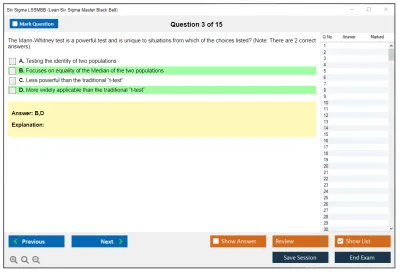 Six Sigma LSSMBB Lean Six Sigma Master Black Belt Practice test exam simulator test engine exam Prep practice test questions answers Image 3