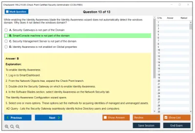 Checkpoint 156-215.80 Check Point Certified Security Administrator (CCSA R80) Practice test exam simulator test engine exam Prep practice test questions answers Image 13