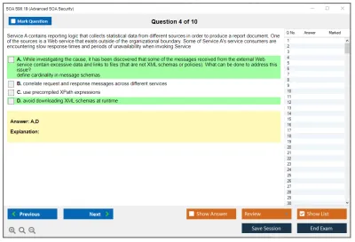 SOA S90.19 Advanced SOA Security Practice test exam simulator test engine exam Prep practice test questions answers Image 4