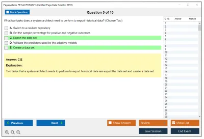 Pegasystems PEGACPDS88V1 Certified Pega Data Scientist 8.8 Practice test exam simulator test engine exam Prep practice test questions answers Image 5