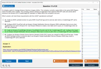 Amazon AWS SAA-C03 AWS Certified Solutions Architect - Associate (SAA-C03) Practice test exam simulator test engine exam Prep practice test questions answers Image 13