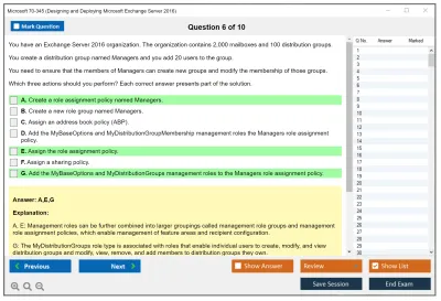 Microsoft 70-345 Designing and Deploying Microsoft Exchange Server 2016 Practice test exam simulator test engine exam Prep practice test questions answers Image 6
