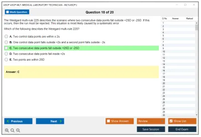 ASCP ASCP-MLT MEDICAL LABORATORY TECHNICIAN - MLT(ASCP) Practice test exam simulator test engine exam Prep practice test questions answers Image 18