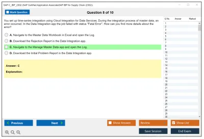 SAP C_IBP_2302 SAP Certified Application AssociateSAP IBP for Supply Chain (2302) Practice test exam simulator test engine exam Prep practice test questions answers Image 8
