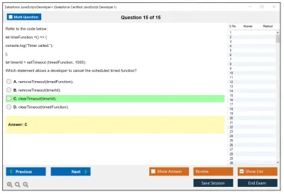 Salesforce JavaScript-Developer-I Salesforce Certified JavaScript Developer I Practice test exam simulator test engine exam Prep practice test questions answers Image 15